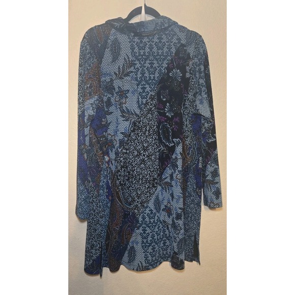 Susan Graver Regular Printed Novelty Knit Jacket w/ Shawl Collar Top 2X Size - Picture 5 of 5